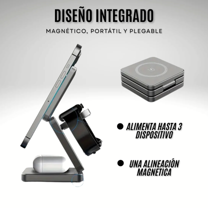 Cargador Inalámbrico Magnético 3 En 1